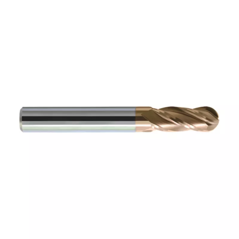 Kugelfräser HM-4B-R2.0 KMG555 von ZCC Cutting Tools mit Durchmesser 2.0 mm und 4 Schneiden, Schaft HA, beschichtet