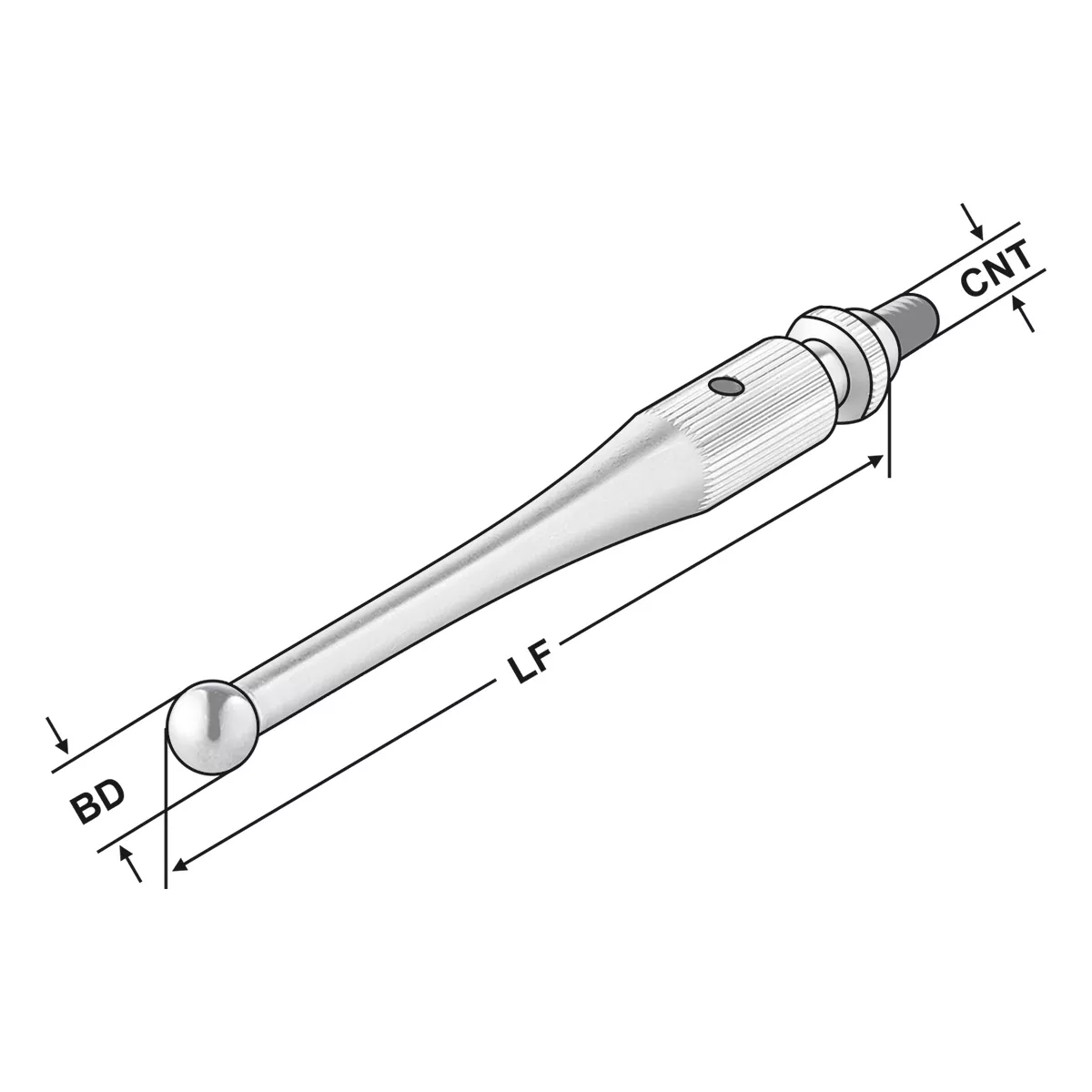 Tasteinsatz lang Ø6 für Kantentaster mechanisch 3D - "702.8.12"