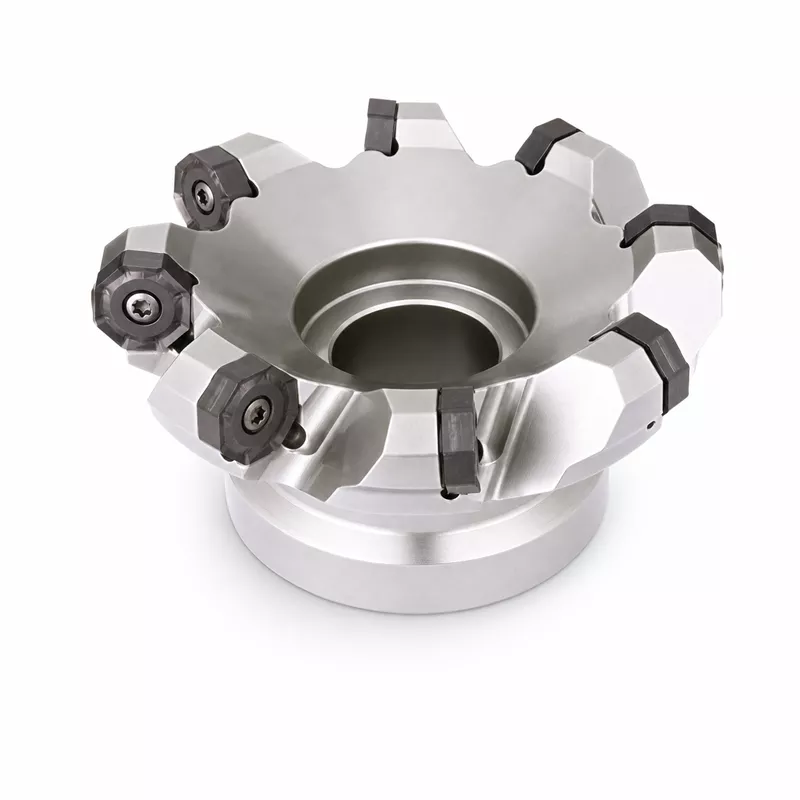Planfräser Ø 50 mm mit 4 Schneiden, Schneidenwinkel 22°, ON06, Kranz 45°