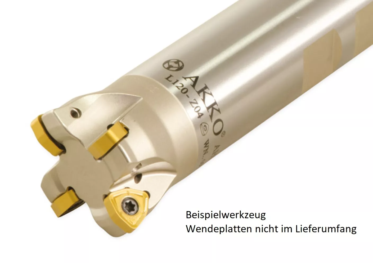 AKKO Hochvorschub-Schaftfräser ø 32 mm mit Innenkühlung, Z=2, Gesamtlänge 150 mm
