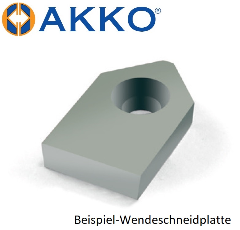 AKKO-Wendeplatte aus Hartmetall für Ventilsitzbearbeitung, S° = 20°