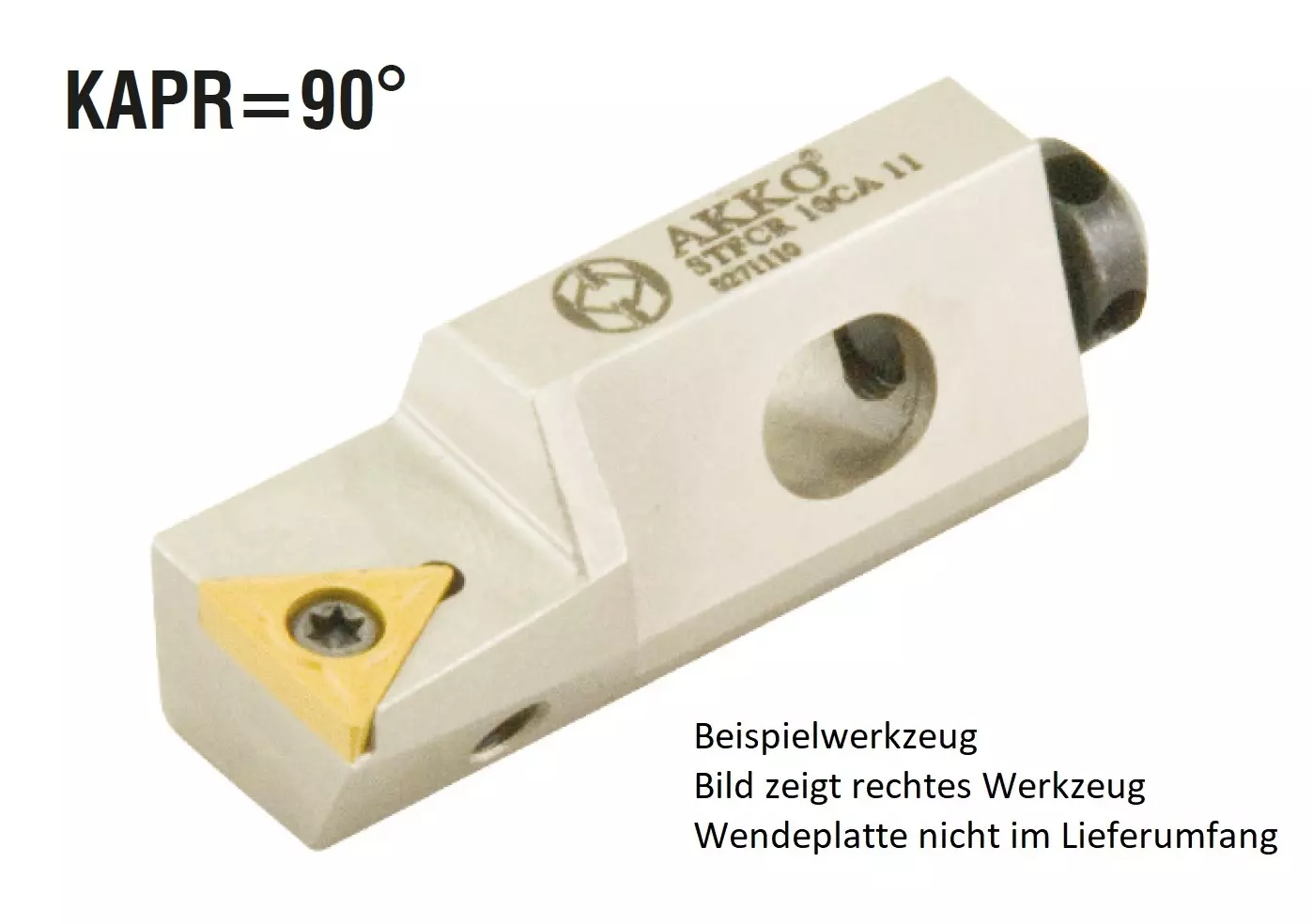 AKKO-Kurzdrehhalter für ISO-WSP TC.T 090204 links, 90° Anstellwinkel