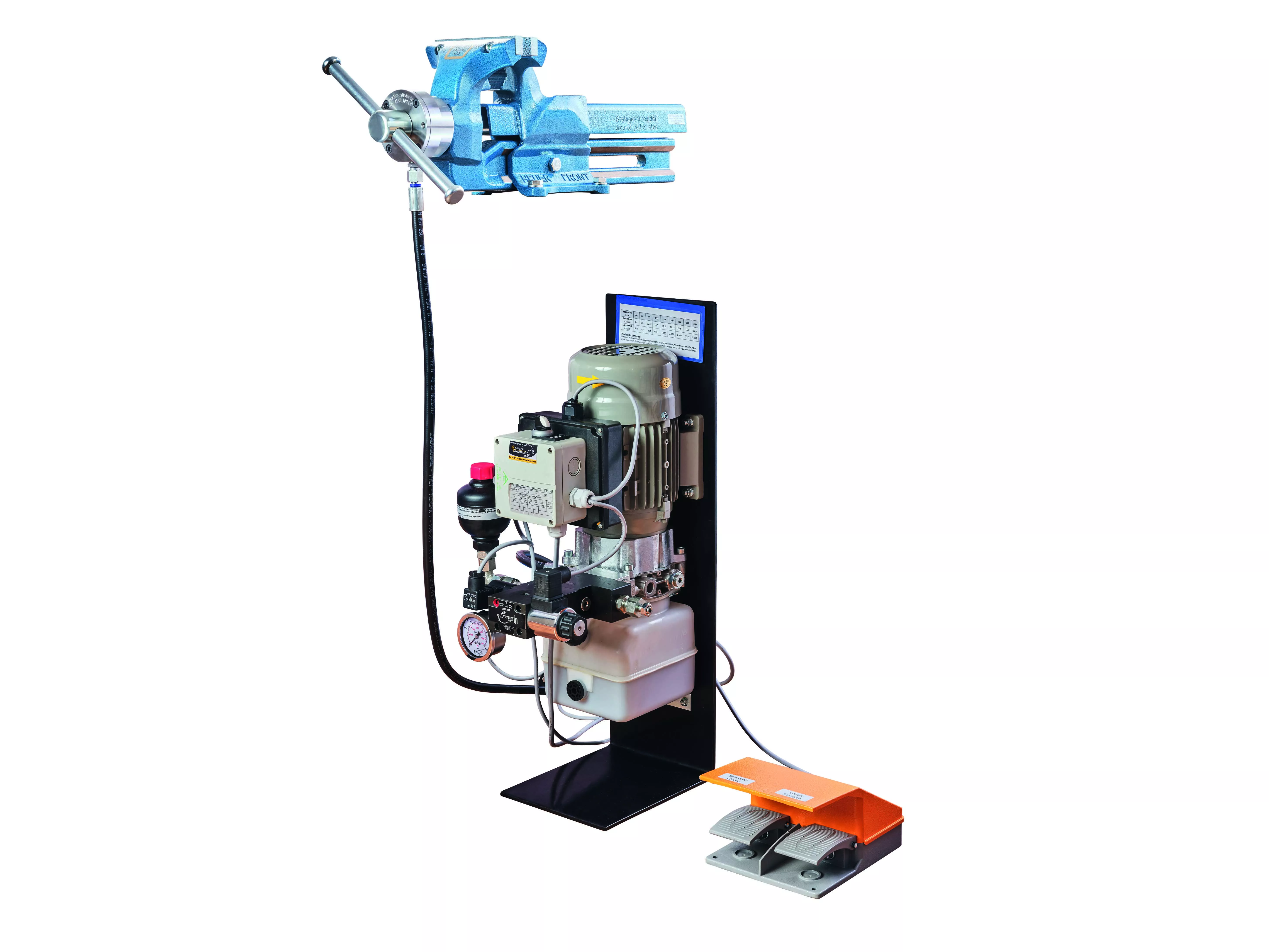 Serienfertigermodul Kurzhub mit Schraubstock 140 mm Backenbreite und auswählbaren Backen