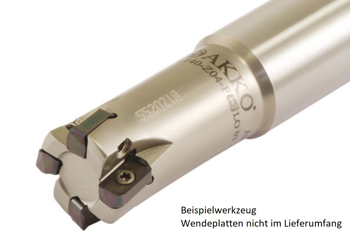 AKKO-Hochvorschub-Schaftfräser ø 20 mm für Wendeplatten, kompatibel mit Kyocera LOGU 0303....
Schaft-ø 20, mit Innenkühlung, Z=3