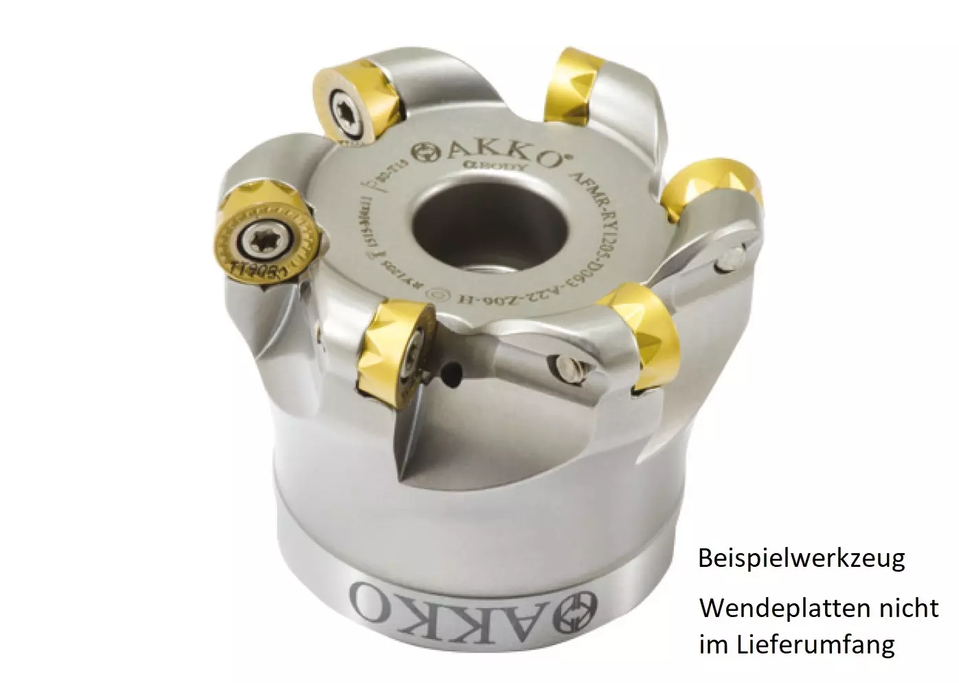 AKKO-Messerkopf für Rundplatten, ø 52 mm, kompatibel mit Taegutec RYMX 1205.. Schaft-Ausführung ø 22 mm (Typ A), mit Innenkühlung, Z=5