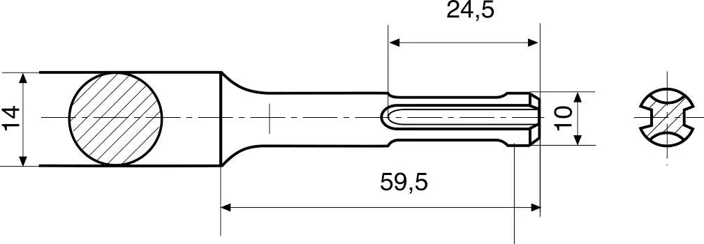 Fliesenmeißel für Elektrohämmer SDS plus, 30° abgewinkelt, 40 x 250 mm