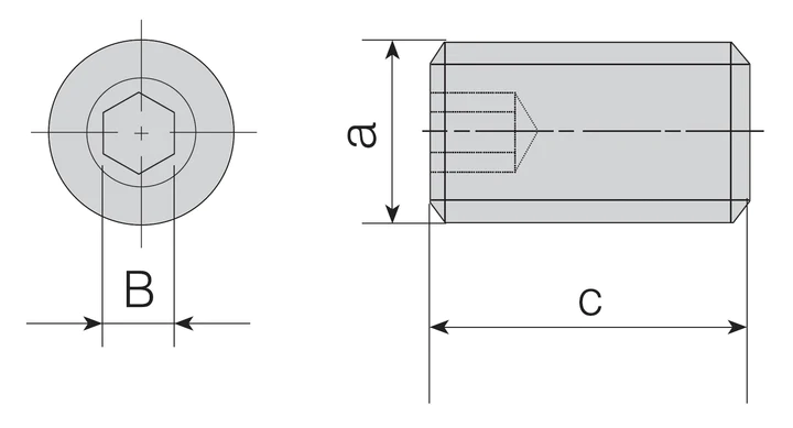 AKKO-Axial-Einstellschraube für Kassetten der Schrupp-Spindelköpfe
