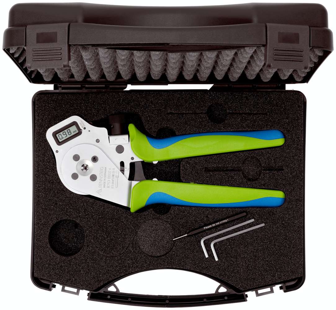 Vierdornzange DigiCrimp® für Industrie-Kontakte 1,5 - 10,0 mm² / AWG 16 - 8, im Kunststoffkoffer mit 12-fach Kontaktaufnahme