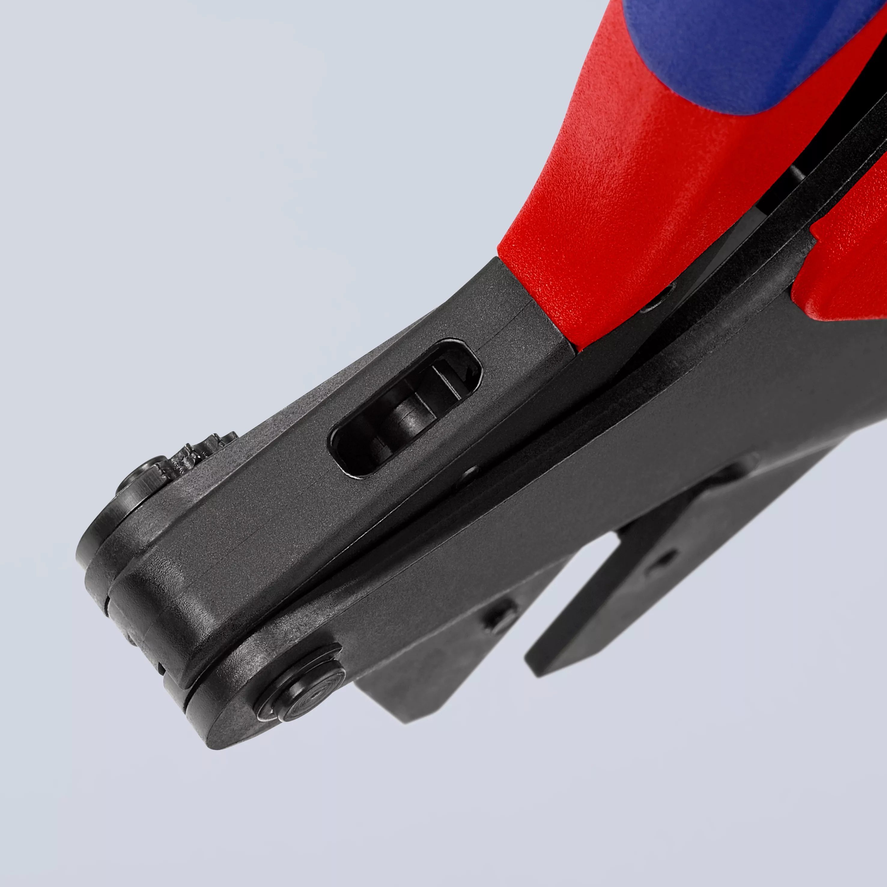 KNIPEX 97 43 200 Crimp-Systemzange für auswechselbare Crimpeinsätze mit Mehrkomponenten-Hüllen brüniert 200 mm