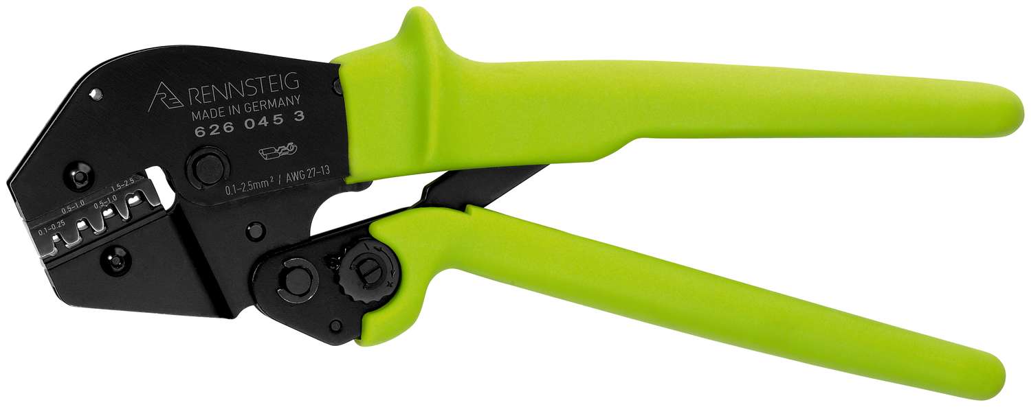 Crimpzange PEW 16 für unisolierte Flachsteckverbinder 0,1 / 2,5 mm² Crimpzange PEW 16 für unisolierte Flachsteckverbinder 0,1 / 2,5 mm²