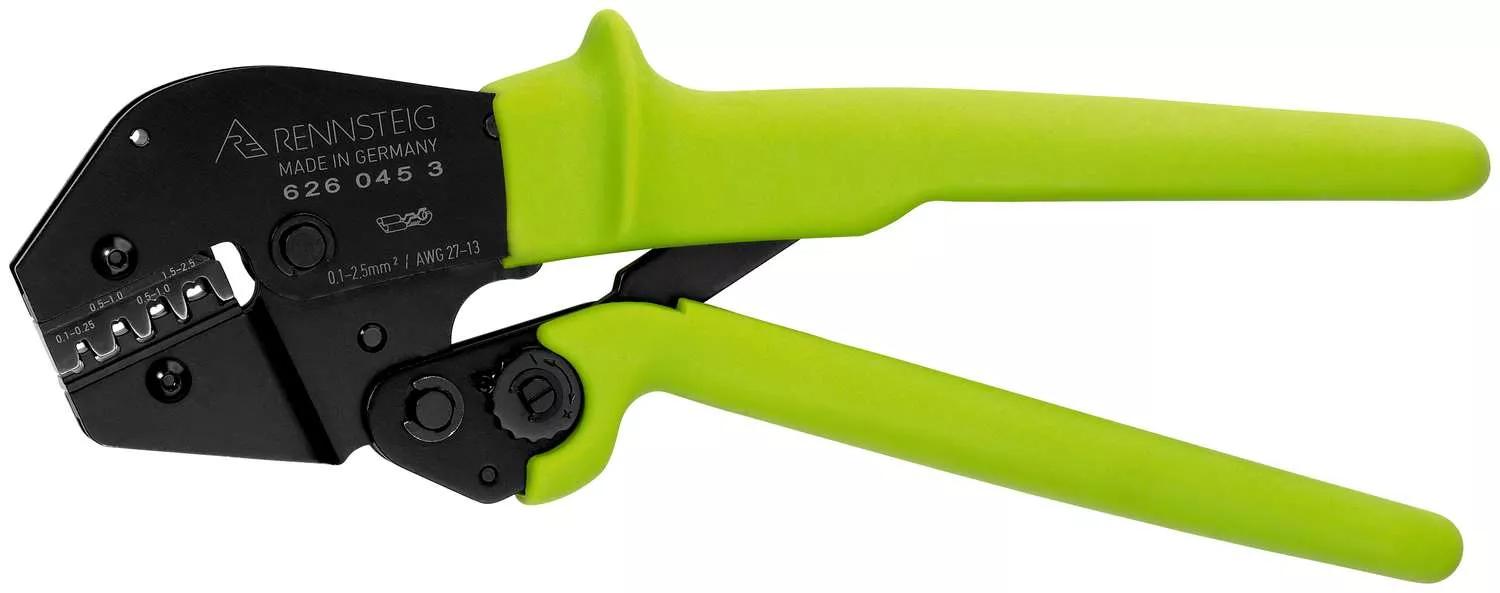 Crimpzange PEW 16 für unisolierte Flachsteckverbinder 0,1 / 2,5 mm²