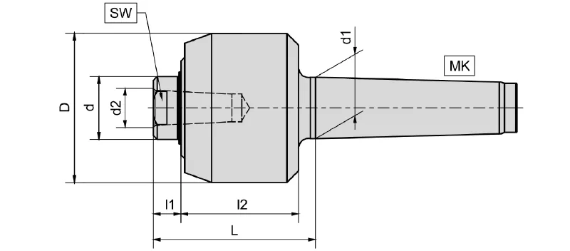 Mitlaufende Präzisions-Drehbankspitze Typ 953 - Serie 900 