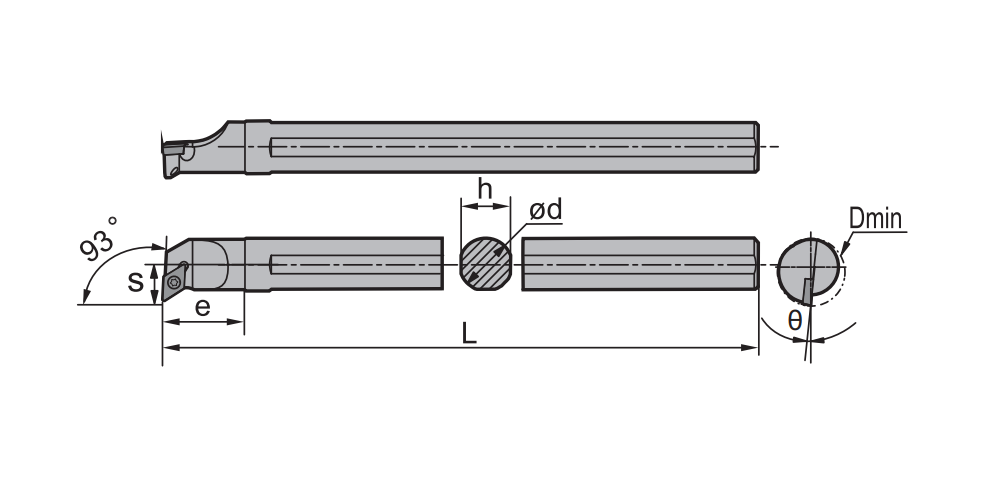 ZCC-CT ISO Klemmdrehhalter SDUPR/L Kr: 93° Platte DP**