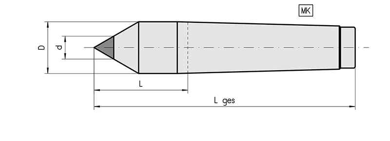 Feststehende Präzisions-Zentrierspitze Typ 543 - Serie 500