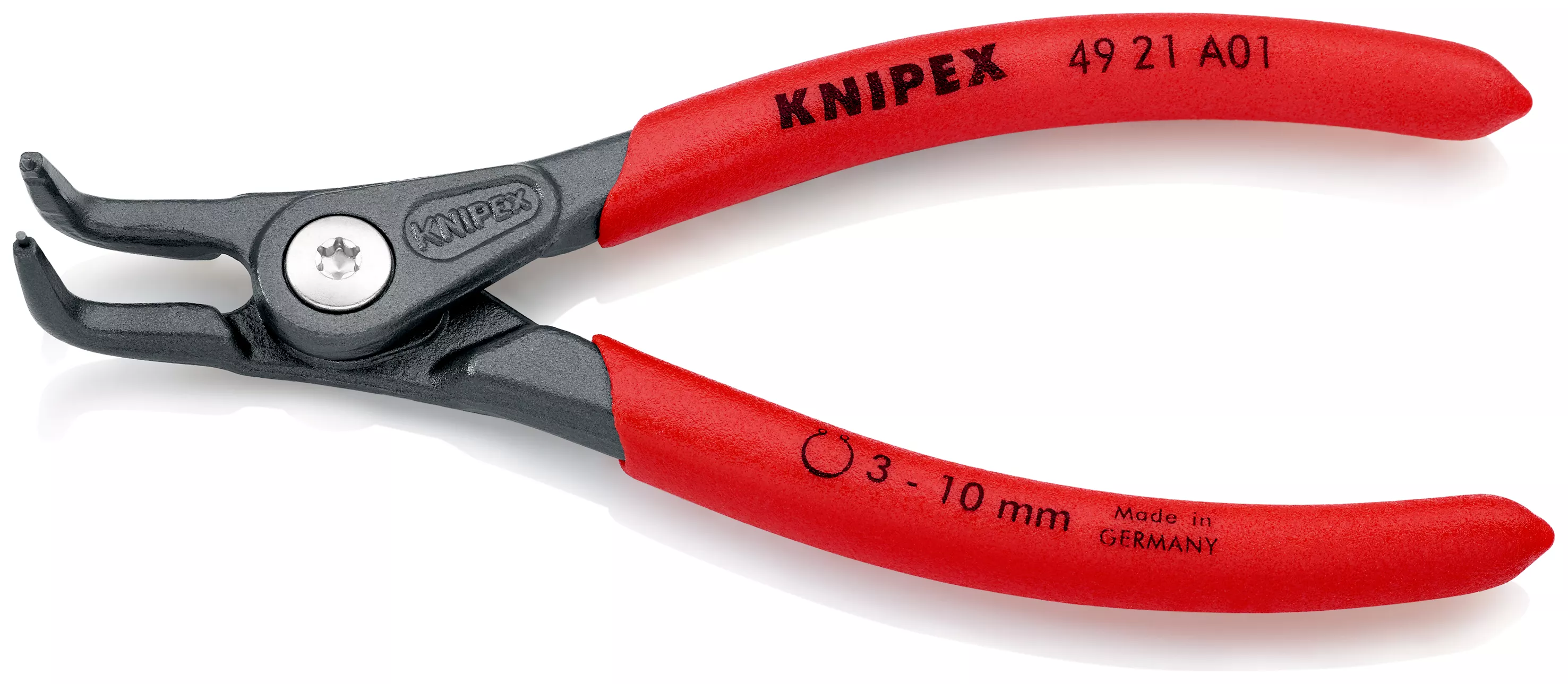 KNIPEX 49 21 A01 SB Präzisions-Sicherungsringzange für Außenringe auf Wellen mit rutschhemmendem Kunststoff überzogen grau atramentiert 130 mm
