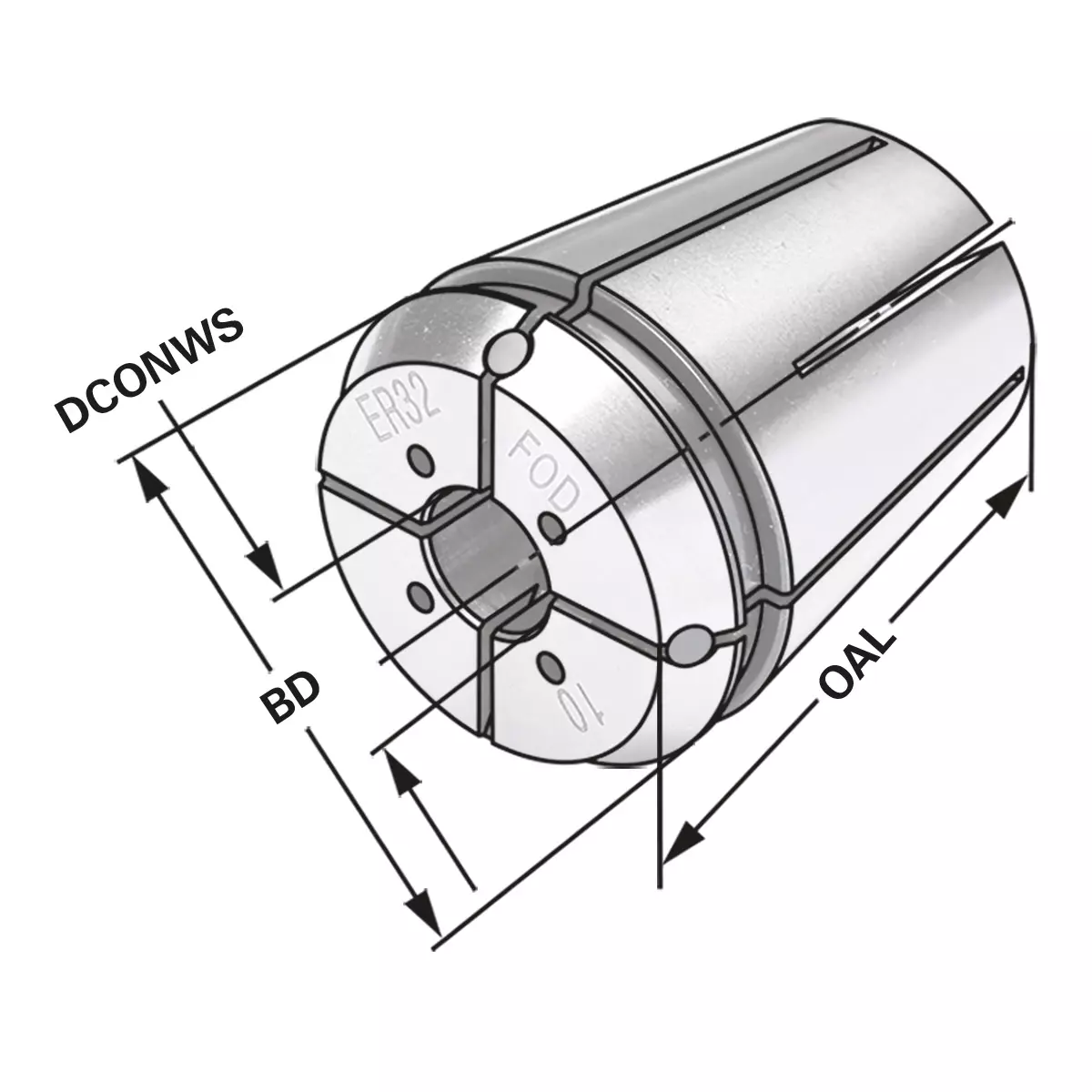 Spannzangen mit Kühlkanalbohrungen ISO 15488 B (DIN 6499 B) | ER System