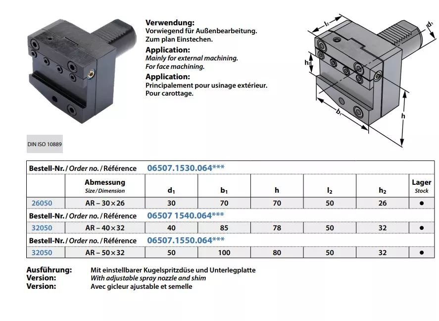 Abstechhalter rechts höhenverstellbar