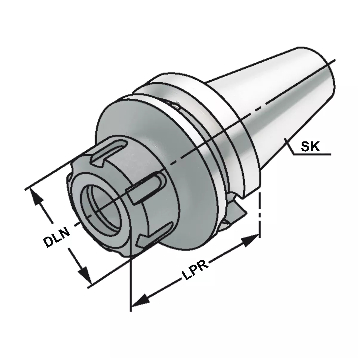 ER-Spannzangenfutter BT 40 - 1/10 - 63 | ER 16