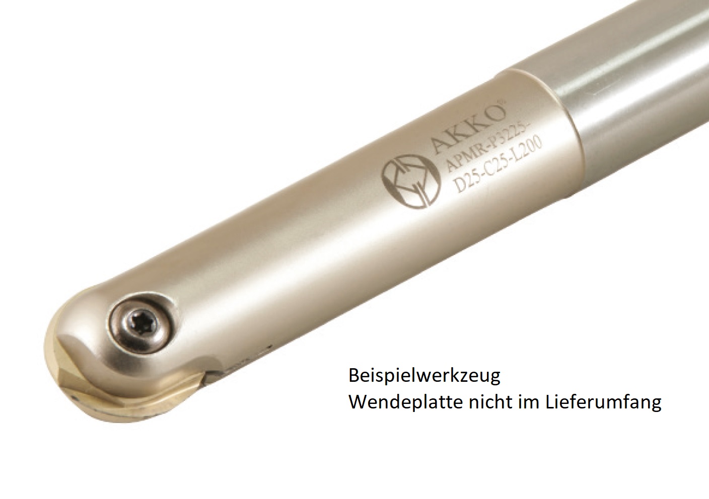 AKKO-Kugelkopierfräser für Wendeplatten, ø 12 mm, kompatibel mit Walter P3212 und LMT/Kieninger WPR 12
Schaft-ø 12, ohne Innenkühlung