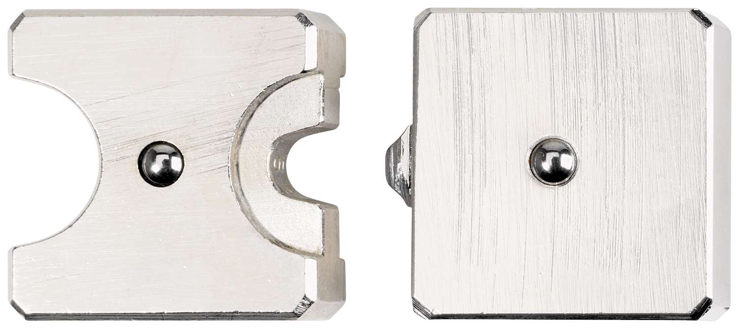 Doppel-Matrize für Quetschkabelschuhe ohne Isolation, drehbar, Pressbreite 9 mm, Cu+Al 6/50 mm²