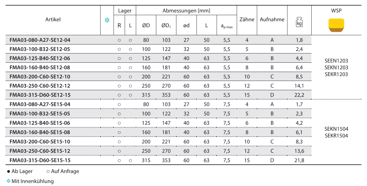 Planfräser FMA03-080-A27-SE12-04