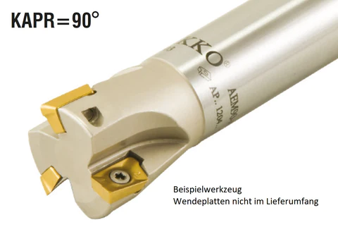 AKKO-Wendeplatten-Schaftfräser ø 14 mm, 90°, kompatibel mit ISO AP.. 1003..
Schaft-ø 16, mit Innenkühlung, Z=1