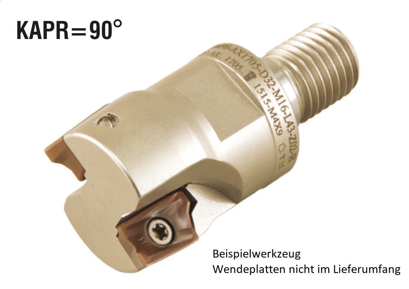 AKKO-Einschraubfräser ø 25 mm, 90°, kompatibel mit Sumitomo AX.T 1235.. Gewindeschaft M12, mit Innenkühlung, Z=4