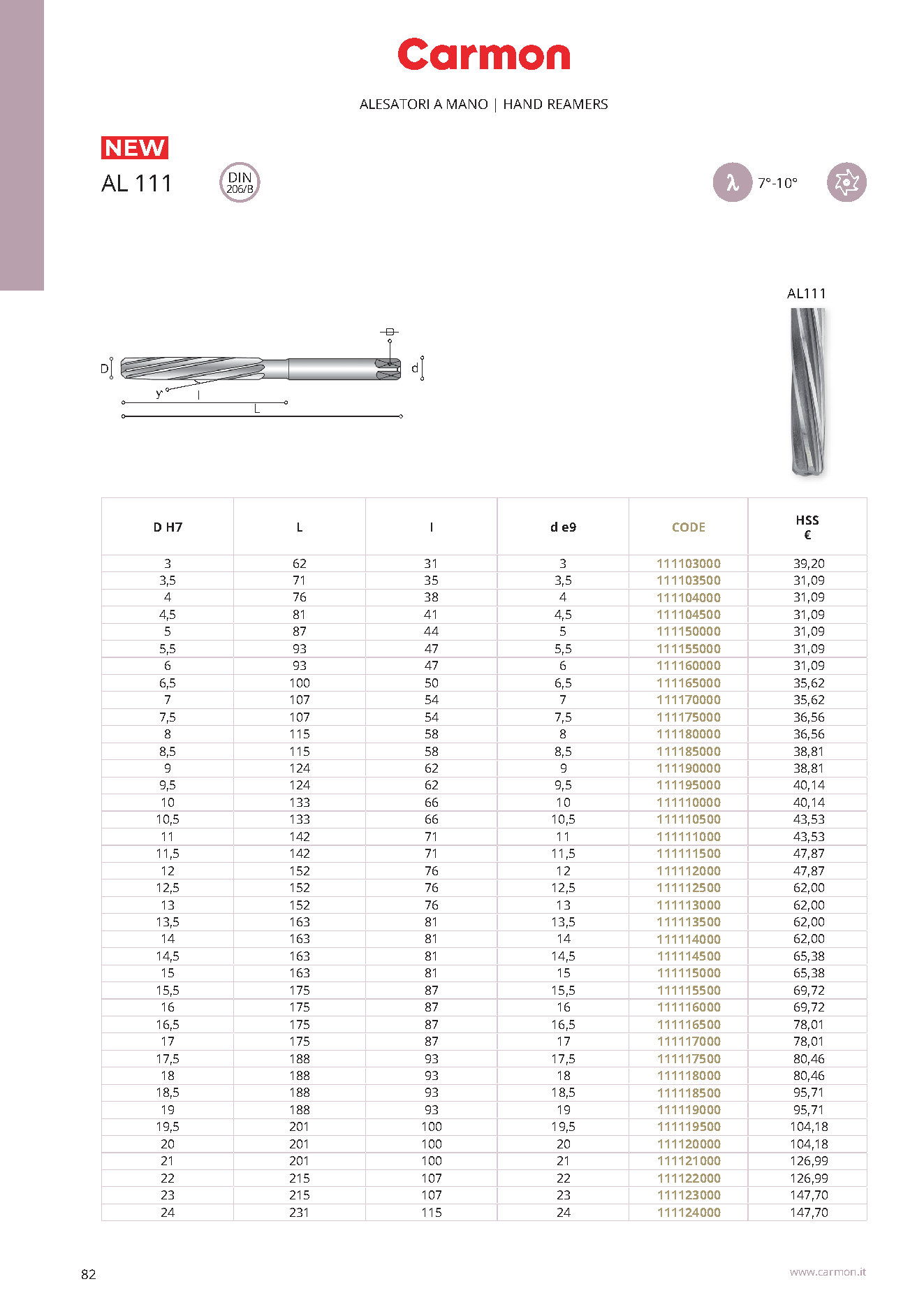 Carmon AL 111 Handreibahle 9 mm
