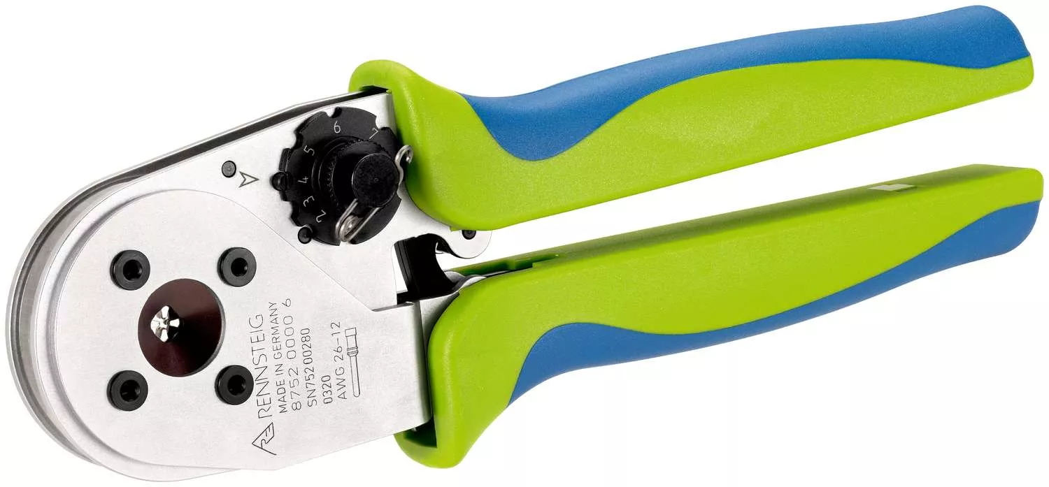 Vierdornzange SelectorCrimp für Luftfahrt-Kontakte 0,14 - 3,3 mm² / AWG 26 - 12, 2K-Griffe