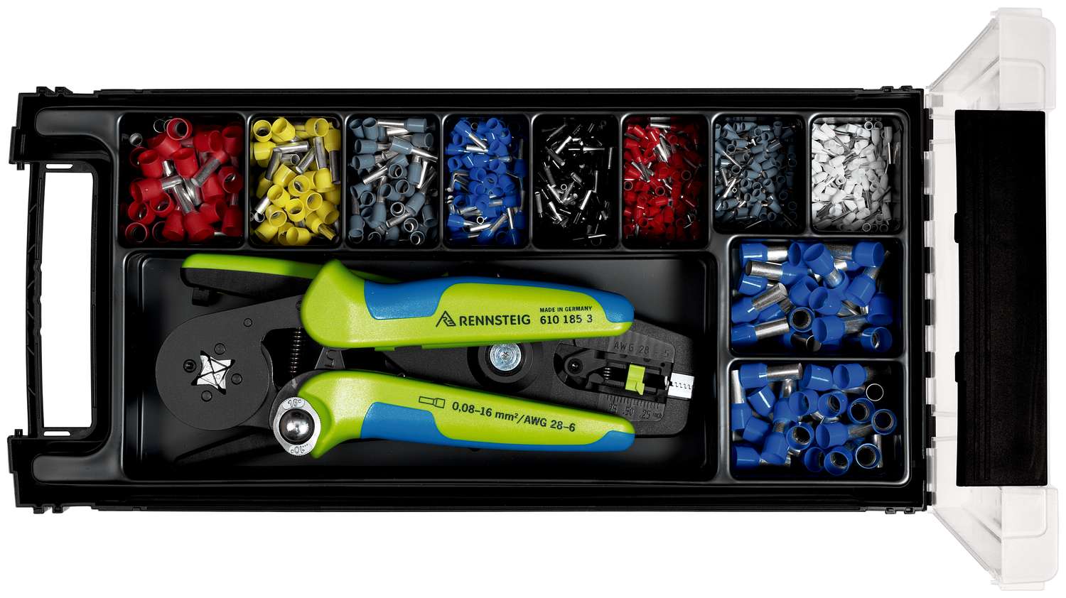 Sortimentskasten für isolierte Aderendhülsen 0,5 - 16 mm² mit 707 040 + 610 185 3