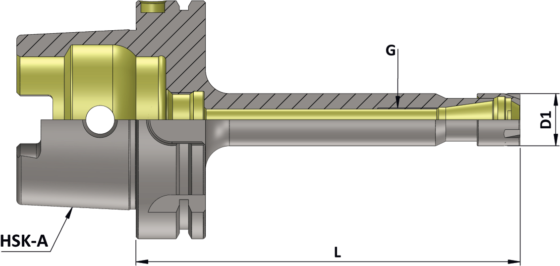 HSK-A 63 (DIN 69893-1) Spannzangenfutter ER M Type