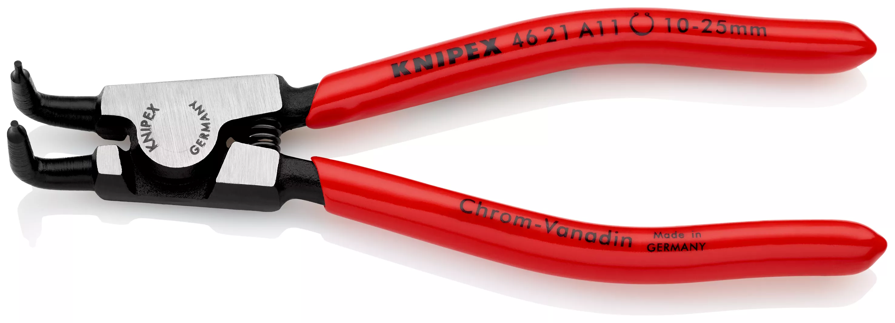 KNIPEX 46 21 A11 Sicherungsringzange für Außenringe auf Wellen mit Kunststoff überzogen schwarz atramentiert 125 mm