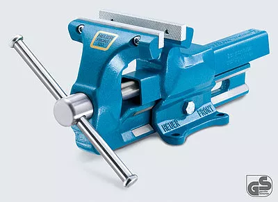 HEUER Schraubstock mit verzinkten, auswechselbaren Backen und 120 mm Backenbreite, ideal für präzises Arbeiten