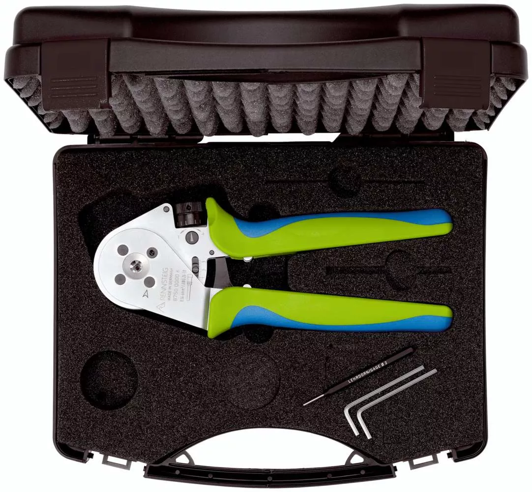 Vierdornzange MicroCrimp 1,5 - 10,0 mm² / AWG 16 - 8, im Kunststoffkoffer mit 12-fach Kontaktaufnahme