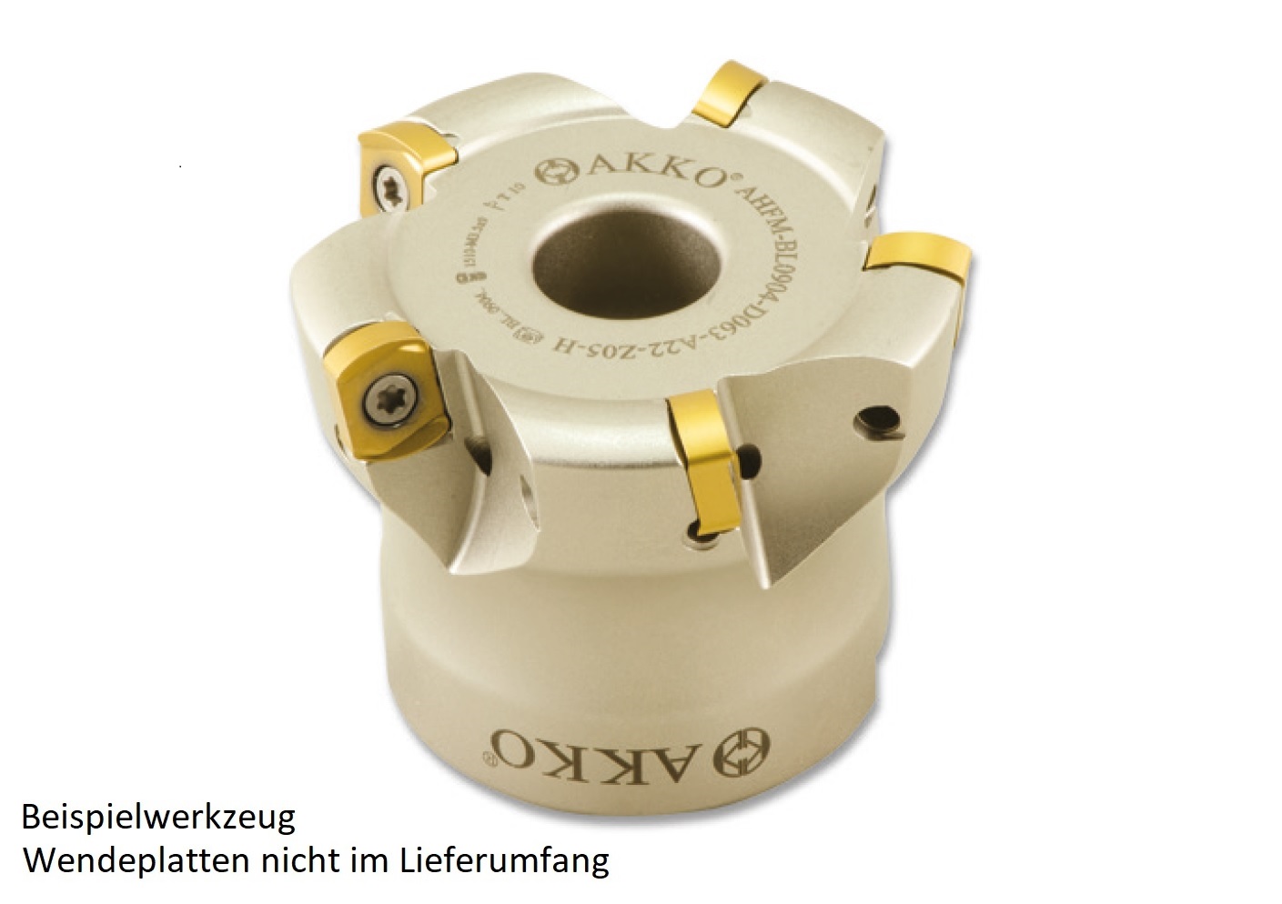 AKKO-Hochvorschub-Messerkopf für Wendeplatten, ø 50 mm, kompatibel mit Taegutec BLMP 0603.. Schaft-Ausführung ø 22 (Typ A), mit Innenkühlung, Z=7