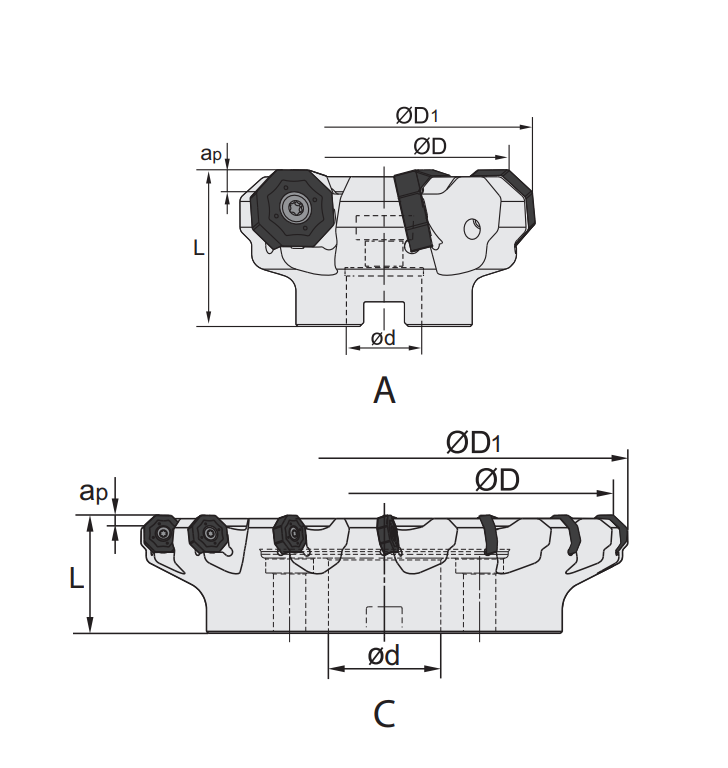 Planfräser FMA07 Kr: 45°