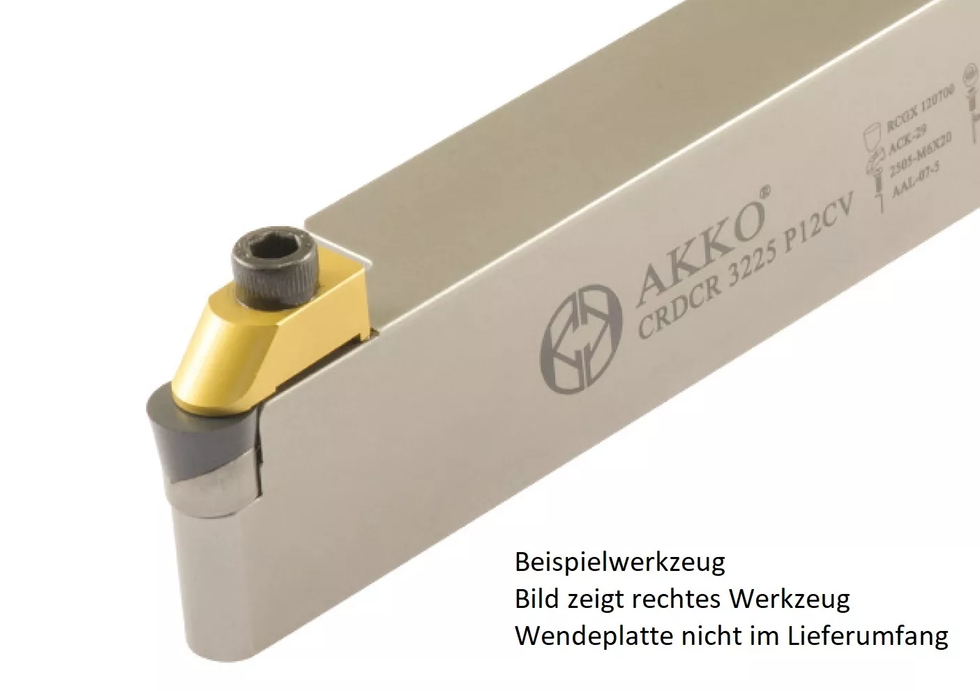 CRDCL 3225 P12CV Akko Außendrehhalter für Keramik-Wendeschneidplatten, 170 mm lang, Schaft 32 mm x 25 mm, links