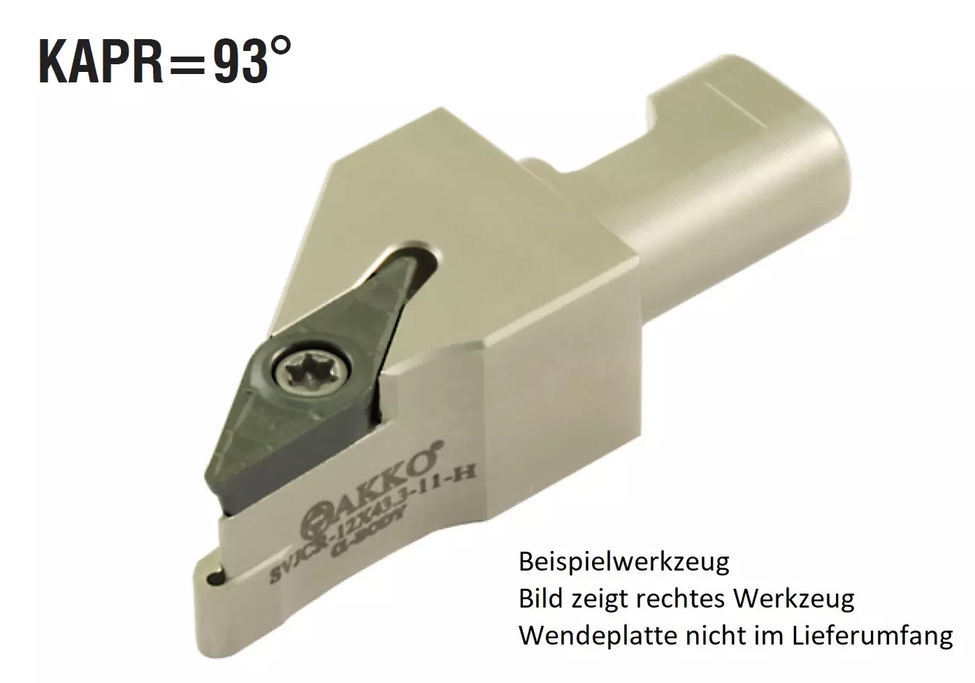 AKKO-Wechselkopf Größe 16 für modulares Langdrehautomaten-Werkzeug SEC-tools rechts, für ISO-WSP VC.T 110302, ohne Innenkühlung AKKO-Wechselkopf Größe 16 für modulares Langdrehautomaten-Werkzeug SEC-tools rechts, für ISO-WSP VC.T 110302, ohne Innenkühlung