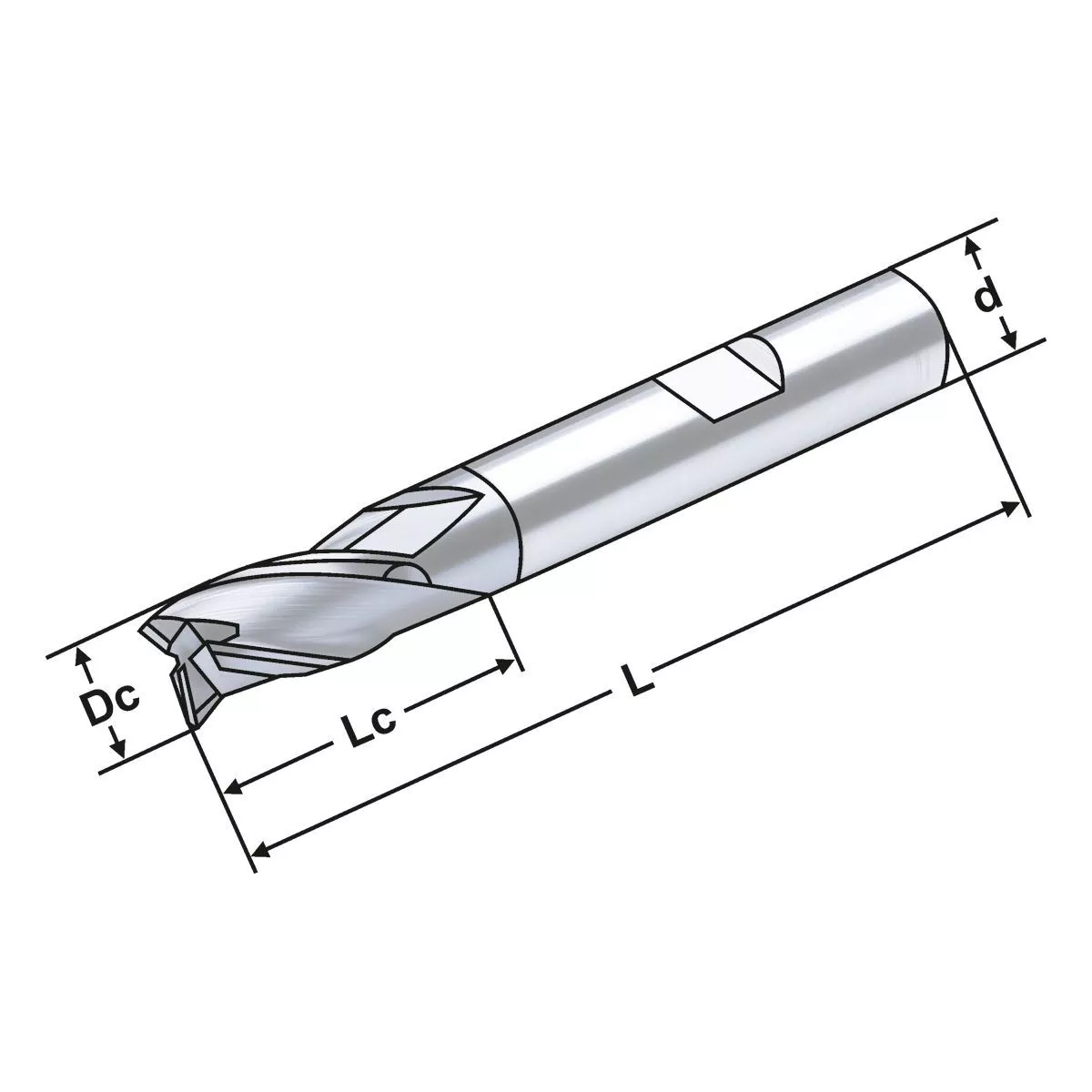 VHM Fräser 3 Schneiden lang 8mm 8,0 - 8 AlTiCrN beschichtet