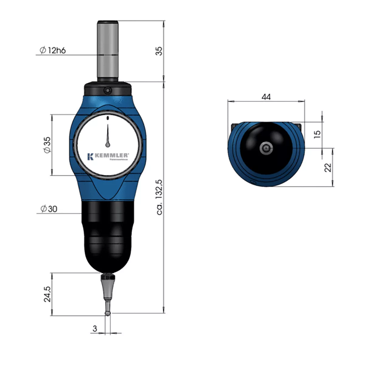 3D-Taster analog DCONMS=12mm