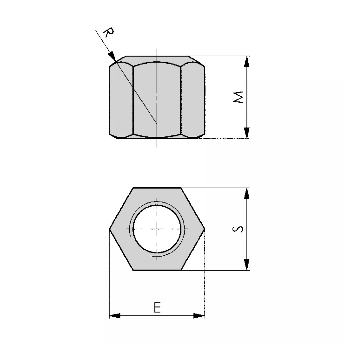 Sechskantmuttern DIN 6330B M6