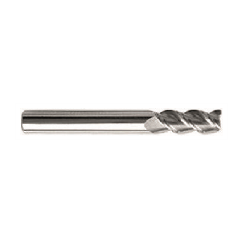 Aluminium-Fräser Ø 10.0 mm von ZCC Cutting Tools mit 3 Schneiden und unbeschichteter Oberfläche.
