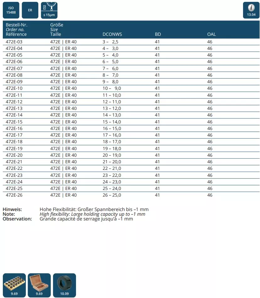 Spannzangen ISO 15488 B (DIN 6499 B) | ER System