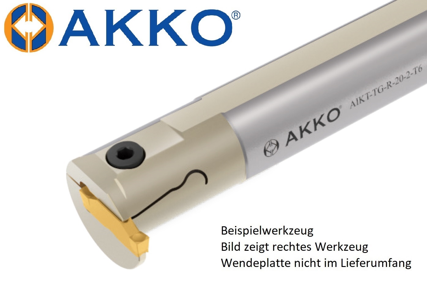 AKKO-Innen-Stechhalter, kompatibel mit Tungaloy-Stechplatte DGIM2-020
Schaft-ø 20, ohne Innenkühlung, links