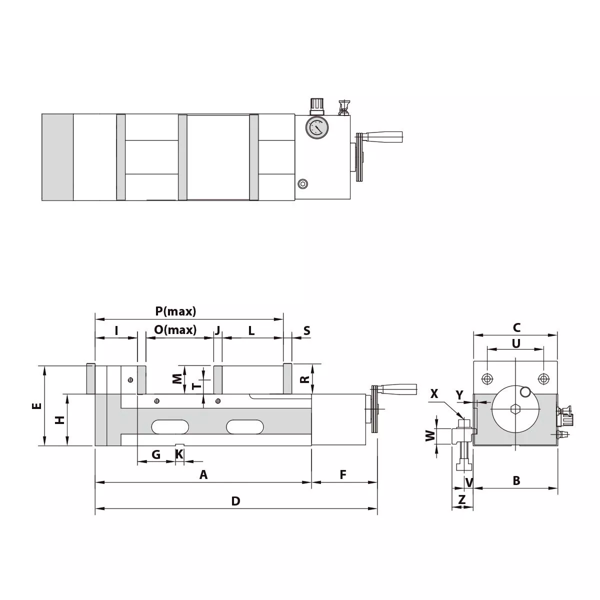 Präzisionsschraubstock AMP-165G/HV Pneumatik hydraulisch