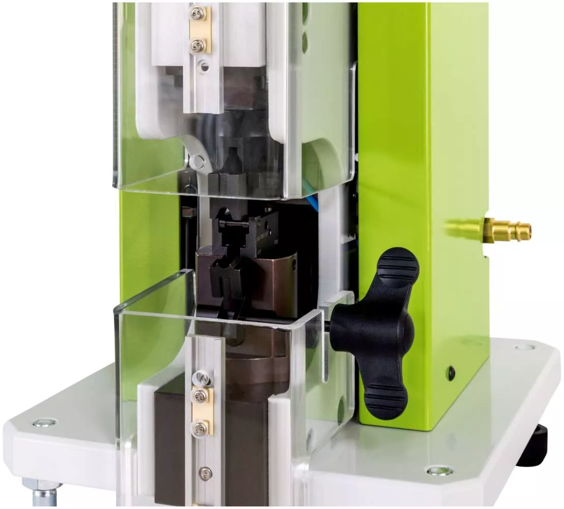 Crimpmaschine CM 25-2 mit Crimpeinsatz für geschirmte Steckverbinder MP8 – Telegärtner