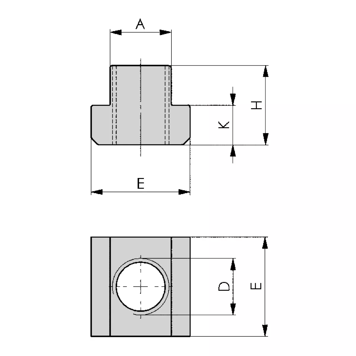 T-Nuten (T-Nutensteine) M6x8