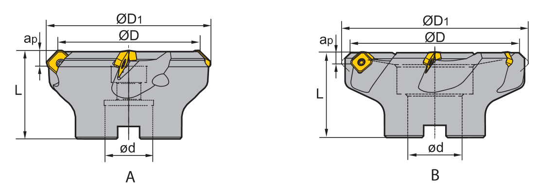 Planfräser FMA02 Kr: 45°