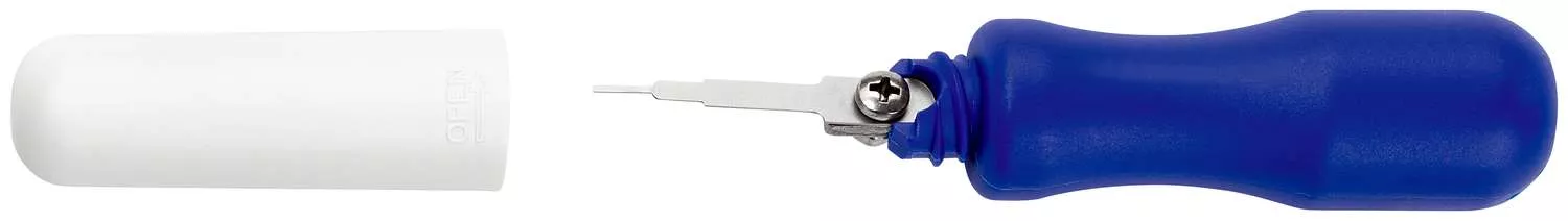 Entriegelungswerkzeug für Flachstecker 19703-04 E mit Einzelklinge 0,4 x 0,9 mm