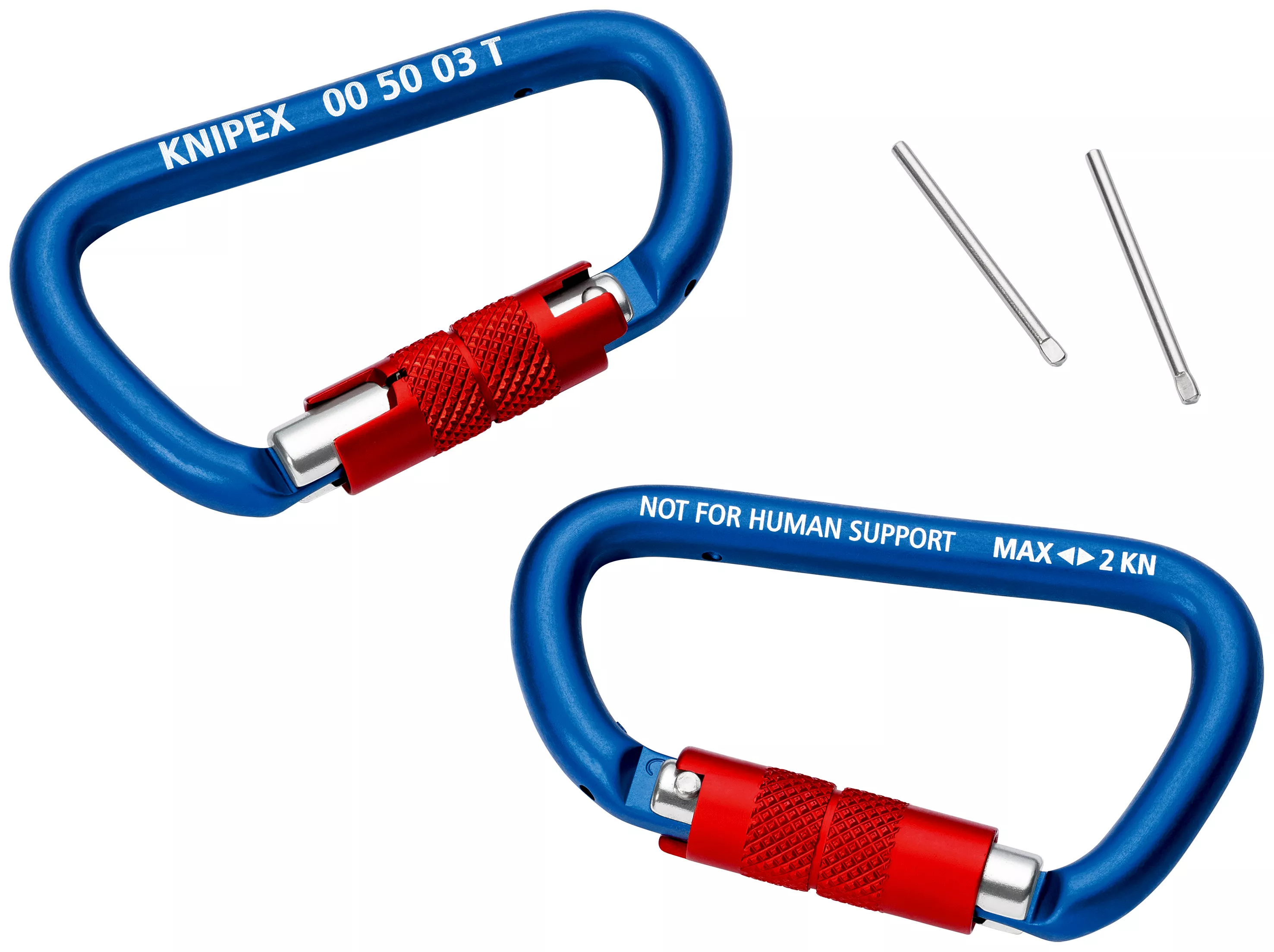 KNIPEX 00 50 03 T BK Materialkarabiner 2 Stück 82 mm